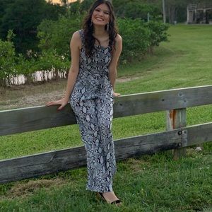 snake print jumpsuit